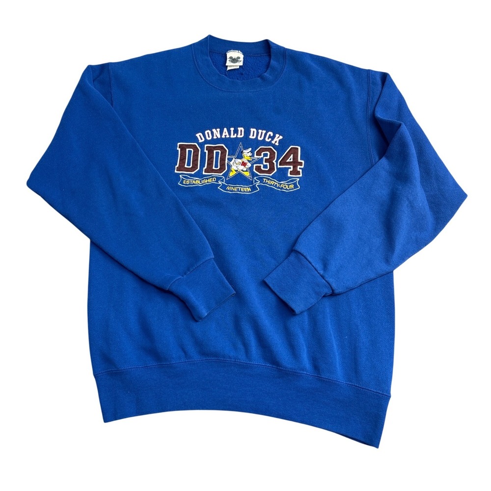 Vintage Disney Donald Duck DD 34 Blue Sweatshirt Made in USA Large